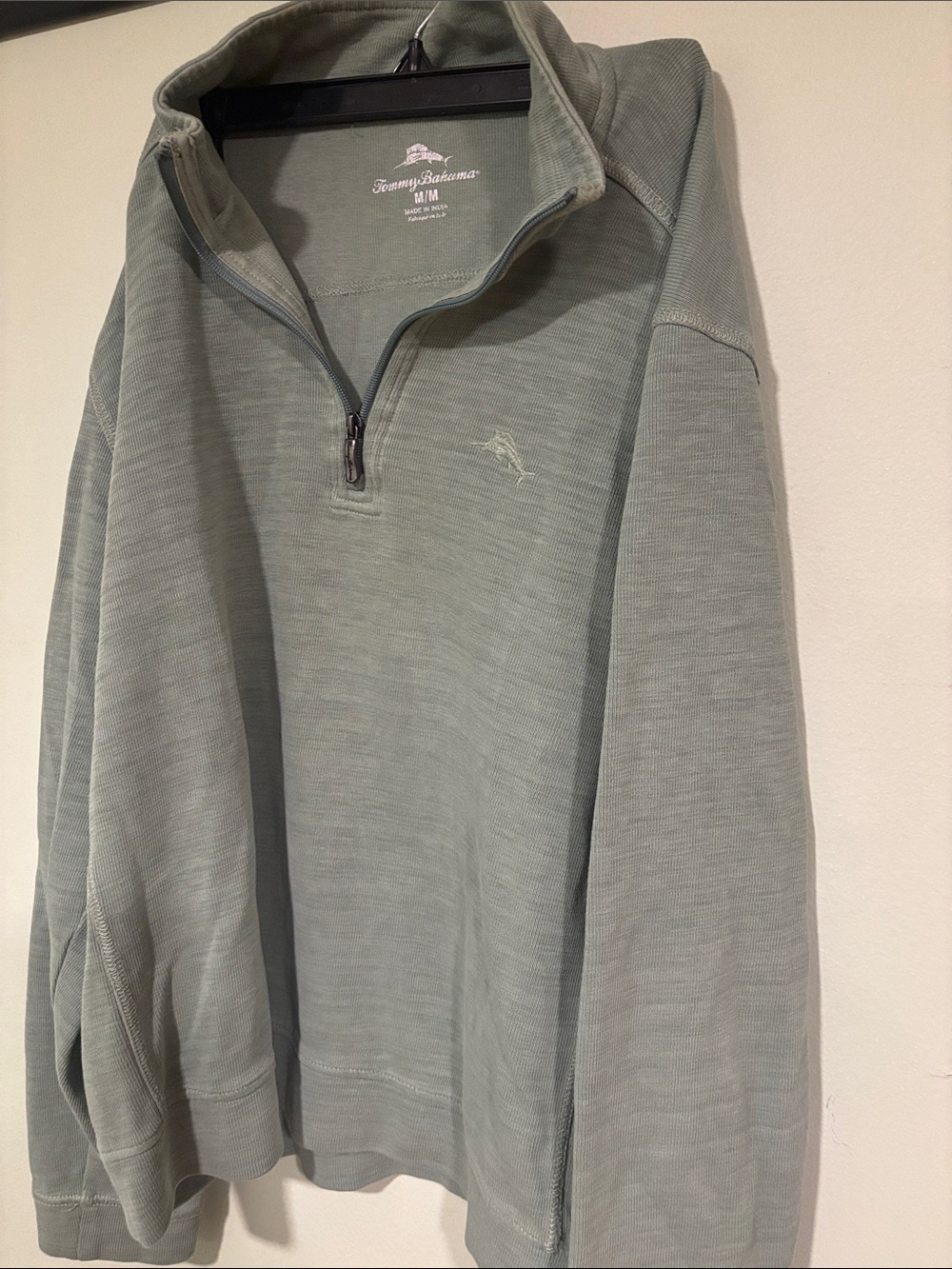 Tommy Bahama Light Mint 1/4 Zip Pullover Sweatshirt